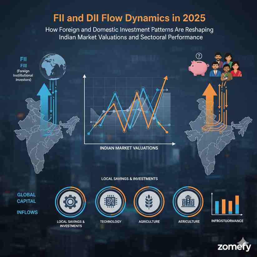 FII and DII Flow Dynamics in 2025: How Foreign and Domestic Investment Patterns Are Reshaping Indian Market Valuations and Sectoral Performance**