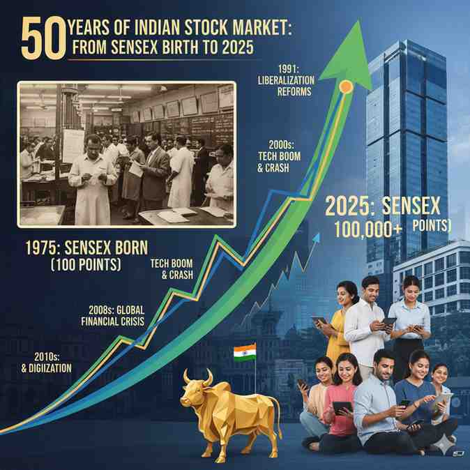 50 Years of Indian Stock Market: From Sensex Birth to 2025 - Complete History