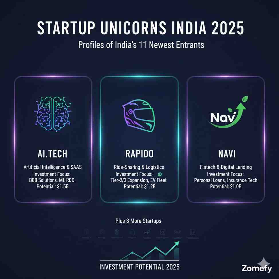 Startup Unicorns 2025: Profiles of India's 11 Newest Entrants - Ai.tech, Rapido, Navi and Their Investment Potential